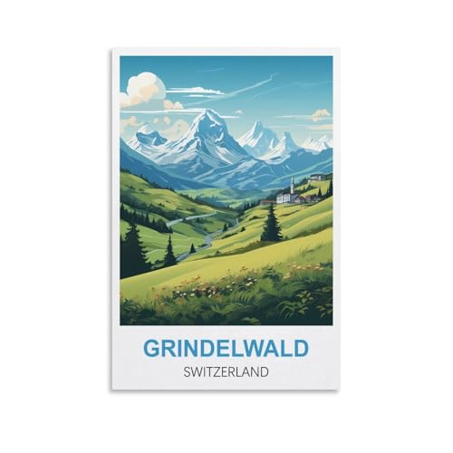 EZMLFA Einfaches Malen nach Zahlen für Erwachsene und Anfänger, Grindelwald, Schweiz, ohne Rahmen, mit Pinseln und Acrylpigment, Malen nach Zahlen, Leinwand, Kunsthandwerk, 20 x 30 cm EZMLFA Einfaches Malen nach Zahlen für Erwachsene und Anfänger, Grindelwald, Schweiz, ohne Rahmen, mit Pinseln und Acrylpigment, Malen nach Zahlen, Leinwand, Kunsthandwerk, 20 x 30 cm von EZMLFA