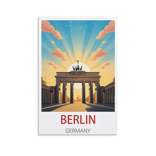 EZMLFA Malen nach Zahlen, Berlin, Deutschland, DIY-Acryl-Malen-nach-Zahlen-Set mit Pinseln, Acrylpigment, Heimdekoration, Geburtstagsgeschenke, 20 x 30 cm von EZMLFA