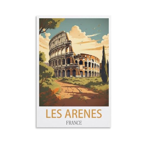 EZMLFA Malen nach Zahlen, DIY-Ölgemälde, Les Arenes, Frankreich, Landschafts-Set für Erwachsene, Anfänger, DIY-Ölgemälde, 30 x 40 cm von EZMLFA