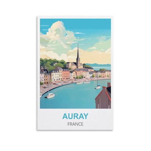 EZMLFA Malen nach Zahlen für Erwachsene, Auray, Frankreich, Bastel- und Kunstmalerei, DIY-Set, gerollte Leinwand, ohne Rahmen, 30 x 40 cm EZMLFA Malen nach Zahlen für Erwachsene, Auray, Frankreich, Bastel- und Kunstmalerei, DIY-Set, gerollte Leinwand, ohne Rahmen, 30 x 40 cm von EZMLFA