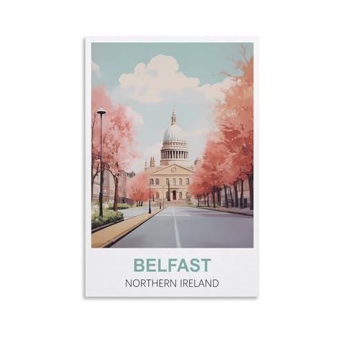 EZMLFA Malen nach Zahlen für Erwachsene, Belfast, Nordirland, Bastel- und Kunstmalerei, DIY-Set, gerollte Leinwand, ohne Rahmen, 20 x 30 cm EZMLFA Malen nach Zahlen für Erwachsene, Belfast, Nordirland, Bastel- und Kunstmalerei, DIY-Set, gerollte Leinwand, ohne Rahmen, 20 x 30 cm von EZMLFA