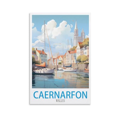 EZMLFA Malen nach Zahlen für Erwachsene, Caernarfon, Wales, Bastel- und Kunstmalerei, DIY-Set, gerollte Leinwand, ohne Rahmen, 20 x 30 cm EZMLFA Malen nach Zahlen für Erwachsene, Caernarfon, Wales, Bastel- und Kunstmalerei, DIY-Set, gerollte Leinwand, ohne Rahmen, 20 x 30 cm von EZMLFA