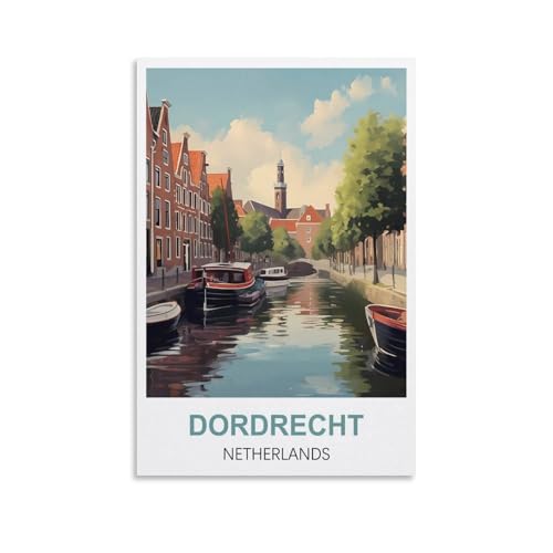 EZMLFA Malen nach Zahlen für Erwachsene, Dordrecht, Niederlande, Bastel- und Kunstmalerei, DIY-Set, gerollte Leinwand, ohne Rahmen, 50 x 60 cm EZMLFA Malen nach Zahlen für Erwachsene, Dordrecht, Niederlande, Bastel- und Kunstmalerei, DIY-Set, gerollte Leinwand, ohne Rahmen, 50 x 60 cm von EZMLFA