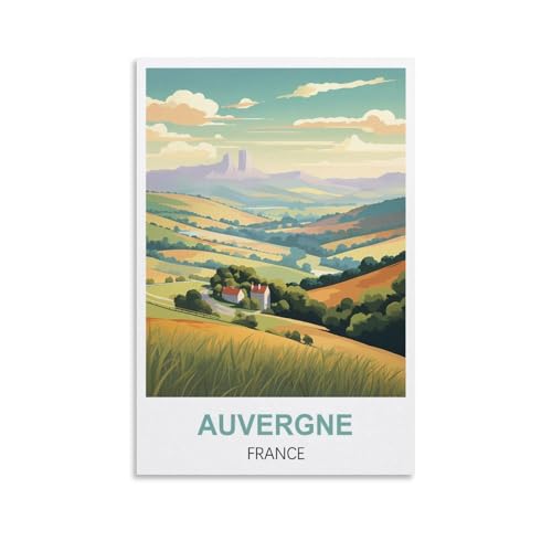 EZMLFA Malen nach Zahlen für Erwachsene, Landschaft, Auvergne, Frankreich, DIY-Ölgemälde-Set, Malen nach Zahlen, Zeichnen auf Leinwand, Kunst, Heimdekoration, Geschenke, 30 x 40 cm EZMLFA Malen nach Zahlen für Erwachsene, Landschaft, Auvergne, Frankreich, DIY-Ölgemälde-Set, Malen nach Zahlen, Zeichnen auf Leinwand, Kunst, Heimdekoration, Geschenke, 30 x 40 cm von EZMLFA
