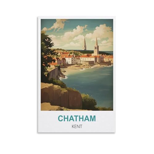 EZMLFA Malen nach Zahlen für Erwachsene, Landschaft, Chatham Kent, DIY-Ölgemälde-Set, Malen nach Zahlen, Zeichnen auf Leinwand, Kunst, Heimdekoration, Geschenke, 40 x 50 cm von EZMLFA