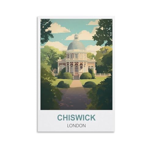 EZMLFA Malen nach Zahlen für Erwachsene, Landschaft, Chiswick London, DIY-Ölgemälde-Set, Malen nach Zahlen, Zeichnen auf Leinwand, Kunst, Heimdekoration, Geschenke, 40 x 50 cm von EZMLFA