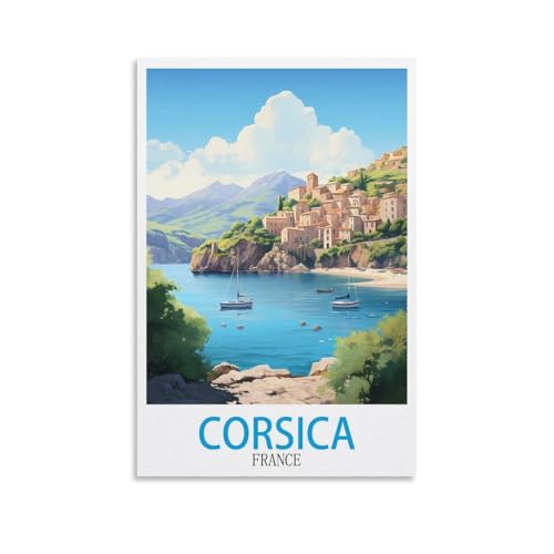 EZMLFA Malen nach Zahlen für Erwachsene, Landschaft, Korsika, Frankreich, DIY-Ölgemälde-Set, Malen nach Zahlen, Zeichnen auf Leinwand, Kunst, Heimdekoration, Geschenke, 50 x 60 cm von EZMLFA