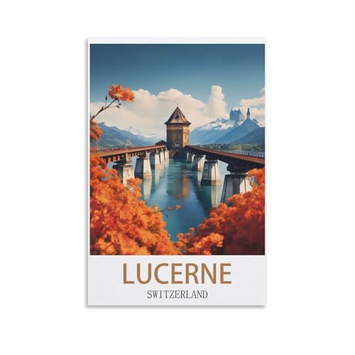 EZMLFA Malen nach Zahlen für Erwachsene, Landschaft, Luzern, Schweiz, DIY-Ölgemälde-Set, Malen nach Zahlen, Zeichnen auf Leinwand, Kunst, Heimdekoration, Geschenke, 20 x 30 cm EZMLFA Malen nach Zahlen für Erwachsene, Landschaft, Luzern, Schweiz, DIY-Ölgemälde-Set, Malen nach Zahlen, Zeichnen auf Leinwand, Kunst, Heimdekoration, Geschenke, 20 x 30 cm von EZMLFA