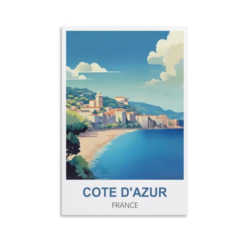 EZMLFA Malen nach Zahlen für Erwachsene, Landschaft, Vintage, Côte d'Azur, Frankreich, DIY-Ölgemälde-Set, Malen nach Zahlen, Zeichnen auf Leinwand, Kunst, Heimdekoration, Geschenke, 30 x 40 cm EZMLFA Malen nach Zahlen für Erwachsene, Landschaft, Vintage, Côte d'Azur, Frankreich, DIY-Ölgemälde-Set, Malen nach Zahlen, Zeichnen auf Leinwand, Kunst, Heimdekoration, Geschenke, 30 x 40 cm von EZMLFA