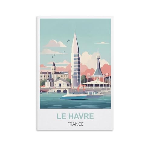 EZMLFA Malen nach Zahlen für Erwachsene, Le Havre, Frankreich, Bastel- und Kunstmalerei, DIY-Set, gerollte Leinwand, ohne Rahmen, 30 x 40 cm EZMLFA Malen nach Zahlen für Erwachsene, Le Havre, Frankreich, Bastel- und Kunstmalerei, DIY-Set, gerollte Leinwand, ohne Rahmen, 30 x 40 cm von EZMLFA