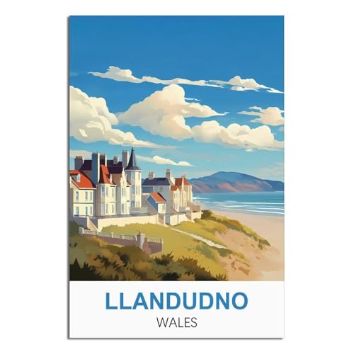 EZMLFA Malen nach Zahlen für Erwachsene, Llandudno, Wales, digitales DIY-Gemälde für Anfänger, Wanddekoration, Zeichengeschenk, 30 x 40 cm von EZMLFA