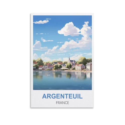 EZMLFA Malen nach Zahlen für Erwachsene auf Leinwand, Argenteuil, Frankreich, DIY-Ölgemälde, Bilder, Zeichnen, Malen mit Pinseln, Dekoration, Geschenk, 40 x 50 cm von EZMLFA