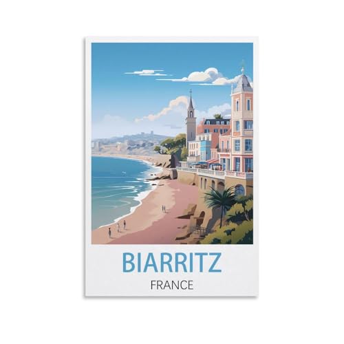 EZMLFA Malen nach Zahlen für Erwachsene auf Leinwand, Biarritz, Frankreich, DIY-Ölgemälde, Bilder, Zeichnen, Malen mit Pinseln, Dekoration, Geschenk, 40 x 50 cm EZMLFA Malen nach Zahlen für Erwachsene auf Leinwand, Biarritz, Frankreich, DIY-Ölgemälde, Bilder, Zeichnen, Malen mit Pinseln, Dekoration, Geschenk, 40 x 50 cm von EZMLFA