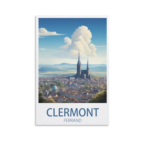 EZMLFA Malen nach Zahlen für Erwachsene auf Leinwand, Clermont-Ferrand, Frankreich, Landschaft, exquisites Ölgemälde-nach-Zahlen-Set für Anfänger, 20 x 30 cm von EZMLFA