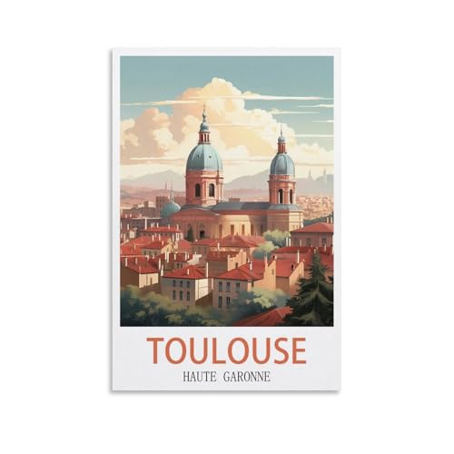 EZMLFA Malen nach Zahlen für Erwachsene auf Leinwand, Toulouse Haute Garonne, DIY-Ölgemälde, Bilder, Zeichnen, Malen mit Pinseln, Dekoration, Geschenk, 20 x 30 cm von EZMLFA
