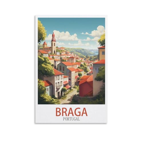EZMLFA Malen nach Zahlen für Erwachsene und Kinder, Braga, Portugal, DIY-Acrylmalerei nach Zahlen für Kinder & Erwachsene & Anfänger, 20 x 30 cm von EZMLFA