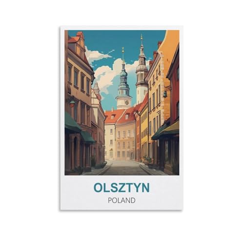 EZMLFA Malen nach Zahlen für Erwachsene und Kinder, Olsztyn, Polen, DIY-Ölgemälde, Weihnachtsgeschenke, ohne Rahmen, Wandkunst, Hauptdekoration, 20 x 30 cm von EZMLFA