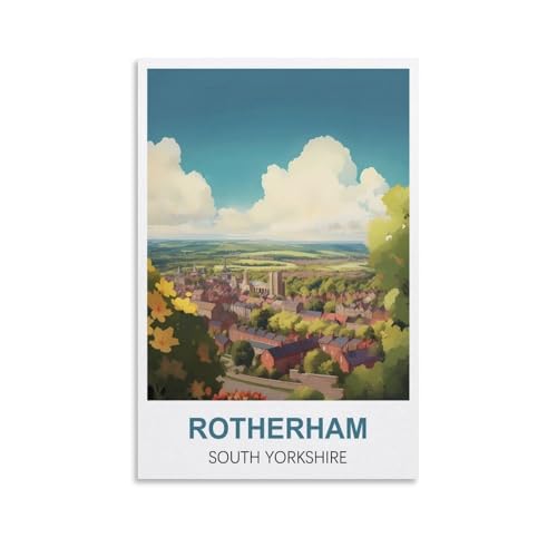 EZMLFA Malen nach Zahlen für Erwachsene und Kinder, Rotherham, South Yorkshire, DIY-Ölgemälde, Weihnachtsgeschenke, ohne Rahmen, Wandkunst, Hauptdekoration, 50 x 60 cm von EZMLFA