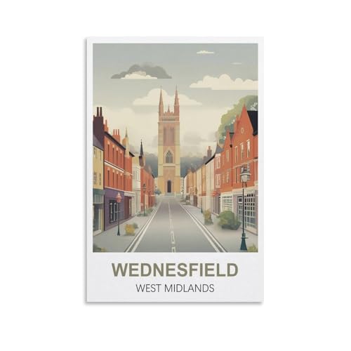 EZMLFA Malen nach Zahlen für Erwachsene und Kinder, Wednesfield, West Midlands, DIY-Ölgemälde, Weihnachtsgeschenke, ohne Rahmen, Wandkunst, Hauptdekoration, 30 x 40 cm von EZMLFA
