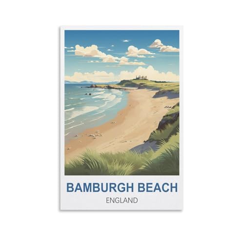 EZMLFA Malen nach Zahlen zum Selbermachen, Bamburgh Beach, England, DIY-Acryl-Malen-nach-Zahlen-Set mit Pinseln, Acrylpigment, für Zuhause, 20 x 30 cm EZMLFA Malen nach Zahlen zum Selbermachen, Bamburgh Beach, England, DIY-Acryl-Malen-nach-Zahlen-Set mit Pinseln, Acrylpigment, für Zuhause, 20 x 30 cm von EZMLFA