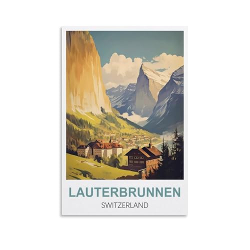 EZMLFA Malen nach Zahlen zum Selbermachen für Erwachsene, Leinwand, Lauterbrunnen, Schweiz, exquisites Ölgemälde-nach-Zahlen-Set für Anfänger, 40 x 50 cm EZMLFA Malen nach Zahlen zum Selbermachen für Erwachsene, Leinwand, Lauterbrunnen, Schweiz, exquisites Ölgemälde-nach-Zahlen-Set für Anfänger, 40 x 50 cm von EZMLFA