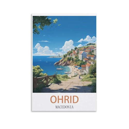 EZMLFA Malen nach Zahlen zum Selbermachen für Erwachsene, Leinwand, Ohrid, Mazedonien, exquisites Ölgemälde-nach-Zahlen-Set für Anfänger, 40 x 50 cm EZMLFA Malen nach Zahlen zum Selbermachen für Erwachsene, Leinwand, Ohrid, Mazedonien, exquisites Ölgemälde-nach-Zahlen-Set für Anfänger, 40 x 50 cm von EZMLFA