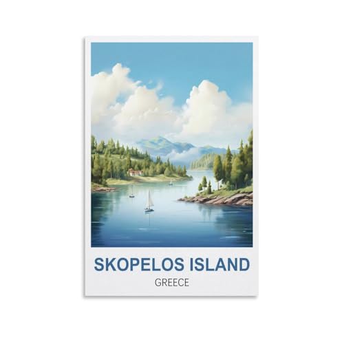 EZMLFA Ölgemälde-Set zum Selbermachen für Erwachsene und Kinder, Insel Skopelos, Griechenland, Zahlen-Malset für Anfänger bis Fortgeschrittene, Sets enthalten Acrylfarben, Pinsel, 40 x 50 cm EZMLFA Ölgemälde-Set zum Selbermachen für Erwachsene und Kinder, Insel Skopelos, Griechenland, Zahlen-Malset für Anfänger bis Fortgeschrittene, Sets enthalten Acrylfarben, Pinsel, 40 x 50 cm von EZMLFA