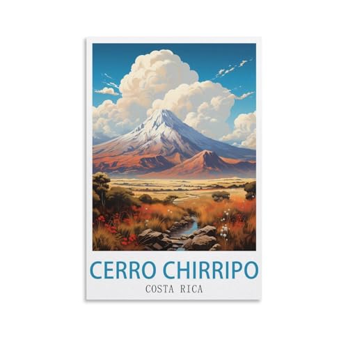 EZMLFA Rahmenloses Malen-nach-Zahlen-Set zum Selbermachen, Cerro Chirripo, Costa Rica, mit Pinsel und Acrylfarben-Set, Thema: Digitales Wandkunstwerk für Zuhause, 20 x 30 cm von EZMLFA