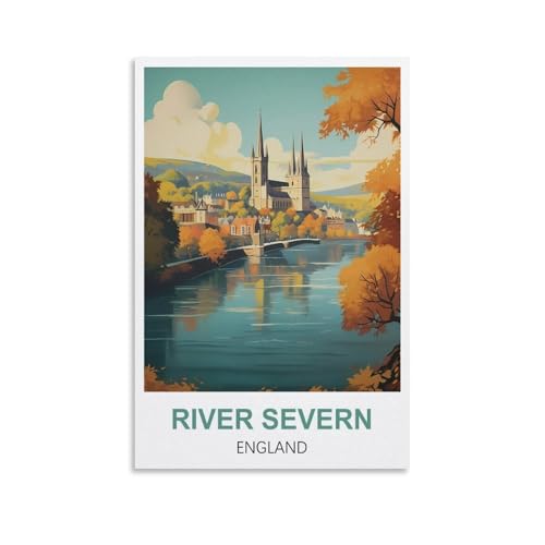 EZMLFA Rahmenloses Malen-nach-Zahlen-Set zum Selbermachen, Fluss Severn, England, Malen nach Zahlen für Kinder, Erwachsene und Anfänger, Geschenk-Set für Leinwandmalerei zum Selbermachen, 40 x 50 cm EZMLFA Rahmenloses Malen-nach-Zahlen-Set zum Selbermachen, Fluss Severn, England, Malen nach Zahlen für Kinder, Erwachsene und Anfänger, Geschenk-Set für Leinwandmalerei zum Selbermachen, 40 x 50 cm von EZMLFA