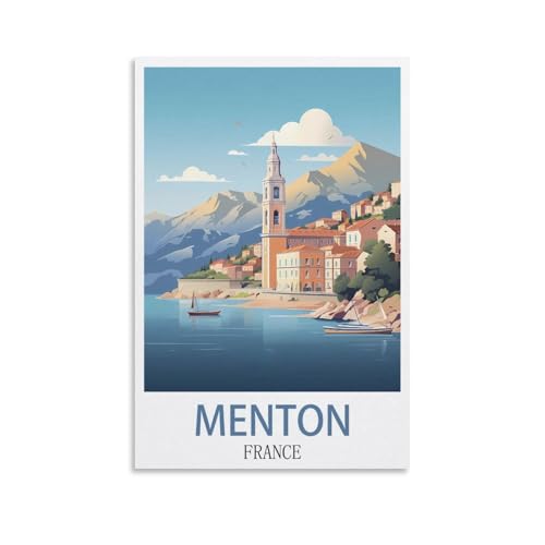 EZMLFA Rahmenloses Malen-nach-Zahlen-Set zum Selbermachen, Menton, Frankreich, mit Pinsel und Acrylfarben-Set, Thema, digitales Wandkunstwerk für Zuhause, 20 x 30 cm EZMLFA Rahmenloses Malen-nach-Zahlen-Set zum Selbermachen, Menton, Frankreich, mit Pinsel und Acrylfarben-Set, Thema, digitales Wandkunstwerk für Zuhause, 20 x 30 cm von EZMLFA