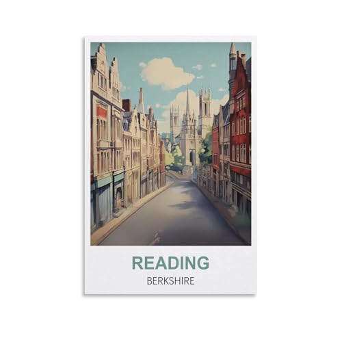 EZMLFA Rahmenloses Malen-nach-Zahlen-Set zum Selbermachen, Reading Berkshire, mit Pinsel und Acrylfarben-Set, Thema, digitales Wandbild für Zuhause, 20 x 30 cm von EZMLFA