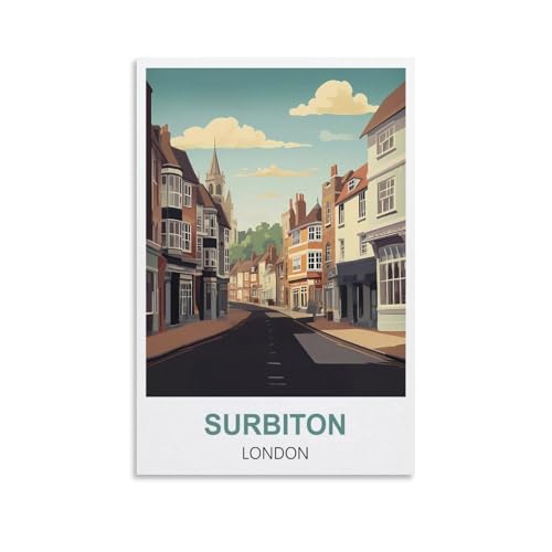EZMLFA Rahmenloses Malen-nach-Zahlen-Set zum Selbermachen, Surbiton London, mit Pinsel und Acrylfarben-Set, Thema, digitales Wandbild für Zuhause, 40 x 50 cm EZMLFA Rahmenloses Malen-nach-Zahlen-Set zum Selbermachen, Surbiton London, mit Pinsel und Acrylfarben-Set, Thema, digitales Wandbild für Zuhause, 40 x 50 cm von EZMLFA