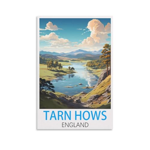 Malen nach Zahlen-Set zum Selbermachen, Tarn Hows England für Erwachsene, Anfänger, Leinwand, Acryl, Kunsthandwerk für Zuhause, Wanddekoration, Zeichnen, 30 x 40 cm von EZMLFA