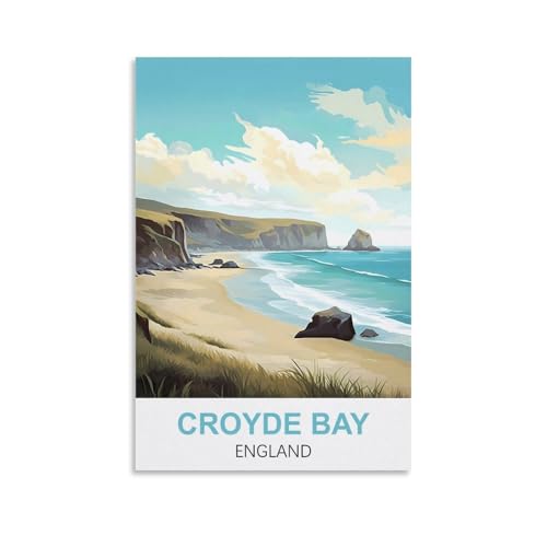 Malen nach Zahlen für Erwachsene, Croyde Bay, England, digitales DIY-Gemälde für Anfänger, Wanddekoration, Zeichengeschenk, 30 x 40 cm von EZMLFA