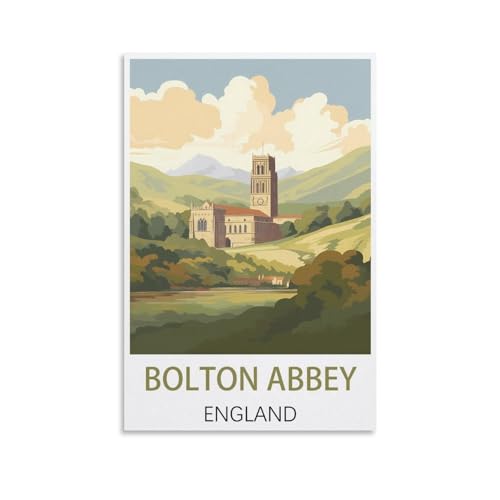 Malen nach Zahlen für Erwachsene, Landschaft, Bolton Abbey Englands, DIY-Ölgemälde-Set, Malen nach Zahlen, Zeichnen auf Leinwand, Kunst, Heimdekoration, Geschenke, 20 x 30 cm von EZMLFA