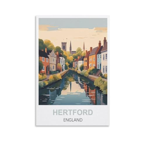 Malen nach Zahlen für Erwachsene, Landschaft, Hertford, England, DIY-Ölgemälde-Set, Malen nach Zahlen, Zeichnen auf Leinwand, Kunst, Heimdekoration, Geschenke, 20 x 30 cm von EZMLFA