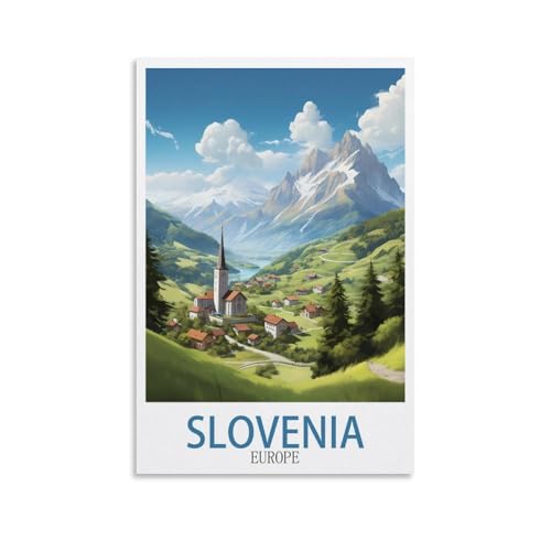 Malen nach Zahlen für Erwachsene, Landschaft, Slowenien, Europa, DIY-Ölgemälde-Set, Malen nach Zahlen, Zeichnen auf Leinwand, Kunst, Heimdekoration, Geschenke, 30 x 40 cm von EZMLFA