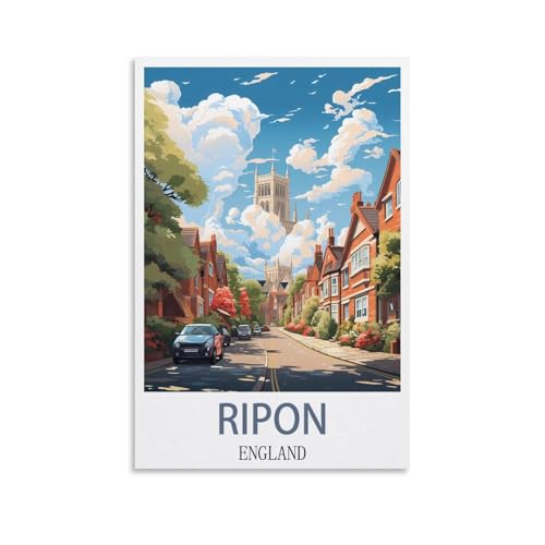 Malen nach Zahlen für Erwachsene, Ripon, England, einfaches Malen nach Zahlen für Anfänger, Acryl-Aquarell, Malen nach Zahlen für Kinder, Geschenk-Dekor, 20 x 30 cm Malen nach Zahlen für Erwachsene, Ripon, England, einfaches Malen nach Zahlen für Anfänger, Acryl-Aquarell, Malen nach Zahlen für Kinder, Geschenk-Dekor, 20 x 30 cm von EZMLFA