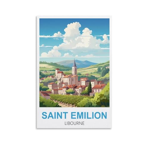 Ölgemälde-Set zum Selbermachen für Erwachsene und Kinder, Saint Emilion Libournes, Malen nach Zahlen-Set auf Leinwand für Erwachsene, Geschenk für neue Maler, DIY-Geschenke, 20 x 30 cm von EZMLFA