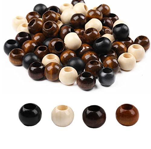 800 Stück buntes Holz, 4 Größen, großes Loch, bemaltes Holz für Makramee, Rosenkranz, Armband, Schmuckherstellung (8 mm, 10 mm, 12 mm, 16 mm) von EZVFIRPDFZ