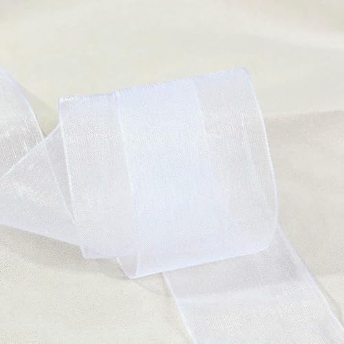 Durchsichtiges Chiffonband, 10 mm, 20 mm, Organza-Satinbänder für Geschenkverpackungen, Hochzeitssträuße, Party-Kranz, DIY, Spitzenstoff, 9,1 m von EZVFIRPDFZ