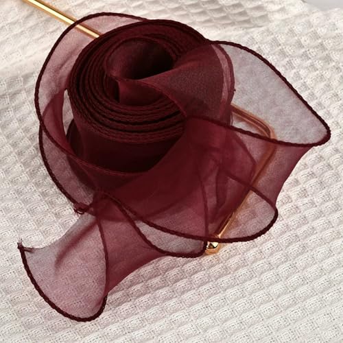 Durchsichtiges Chiffonband, Organza-Satinbänder für Geschenkverpackungen, Dekoration, Hochzeitssträuße, Kranz, Nähzubehör, Stoff, 2,2 / 10 m Durchsichtiges Chiffonband, Organza-Satinbänder für Geschenkverpackungen, Dekoration, Hochzeitssträuße, Kranz, Nähzubehör, Stoff, 2,2 / 10 m von EZVFIRPDFZ