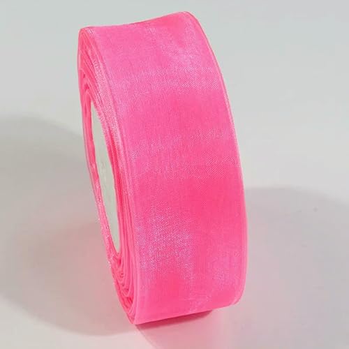 Durchsichtiges Chiffonband, Organza-Satinbänder für Geschenkverpackungen, Dekoration, Hochzeitssträuße, Party-Kranz, Spitzenstoff, 9,1 m von EZVFIRPDFZ