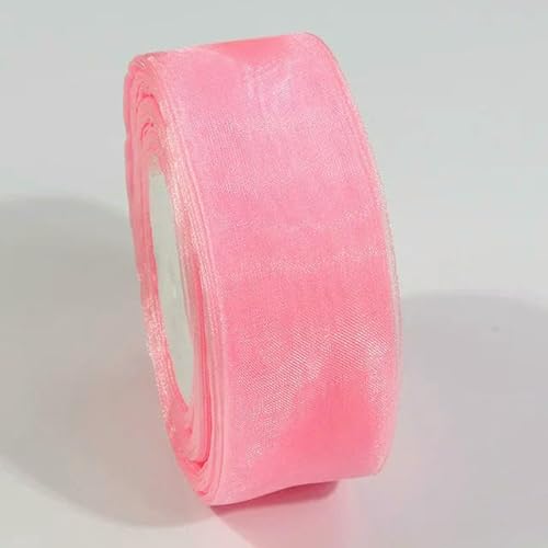 Durchsichtiges Chiffonband, Organza-Satinbänder für Geschenkverpackungen, Dekoration, Hochzeitssträuße, Party-Kranz, Spitzenstoff, 9,1 m von EZVFIRPDFZ
