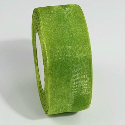Durchsichtiges Chiffonband, Organza-Satinbänder für Geschenkverpackungen, Dekoration, Hochzeitssträuße, Partykranz, Spitzenstoff, 9,1 m von EZVFIRPDFZ