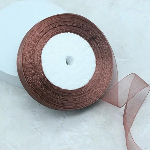 Durchsichtiges Chiffonband, Organza-Satinbänder für Geschenkverpackungen, Hochzeitsdekoration, Blumensträuße, Party-Kranz, Bastelarbeiten, 45,7 m von EZVFIRPDFZ