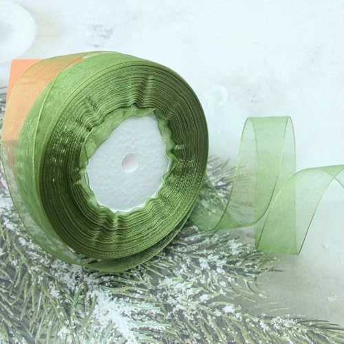 Durchsichtiges Chiffonband, Organza-Satinbänder für Geschenkverpackungen, Hochzeitsdekoration, Blumensträuße, Party-Kranz, Bastelarbeiten, 45,7 m von EZVFIRPDFZ