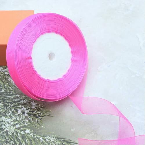 Durchsichtiges Chiffonband, Organza-Satinbänder für Geschenkverpackungen, Hochzeitsdekoration, Blumensträuße, Party-Kranz, Bastelarbeiten, 45,7 m von EZVFIRPDFZ