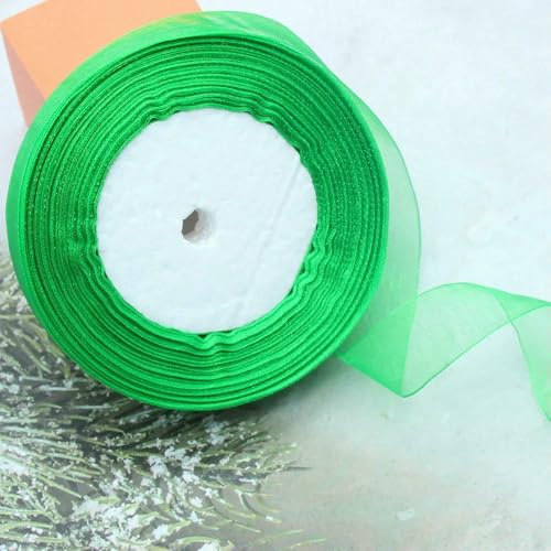 Durchsichtiges Chiffonband, Organza-Satinbänder für Geschenkverpackungen, Hochzeitsdekoration, Blumensträuße, Party-Kranz, Bastelarbeiten, 45,7 m von EZVFIRPDFZ