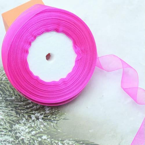 Durchsichtiges Chiffonband, Organza-Satinbänder für Geschenkverpackungen, Hochzeitsdekoration, Blumensträuße, Party-Kranz, Bastelarbeiten, 45,7 m von EZVFIRPDFZ